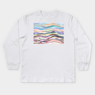 Watercolor Agate Kids Long Sleeve T-Shirt